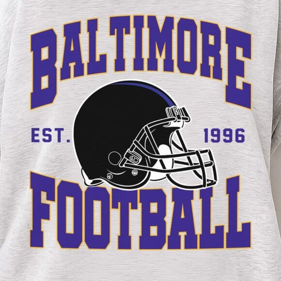 Baltimore Football Style Crewneck Sweatshirt 17 - Picture 2 of 6